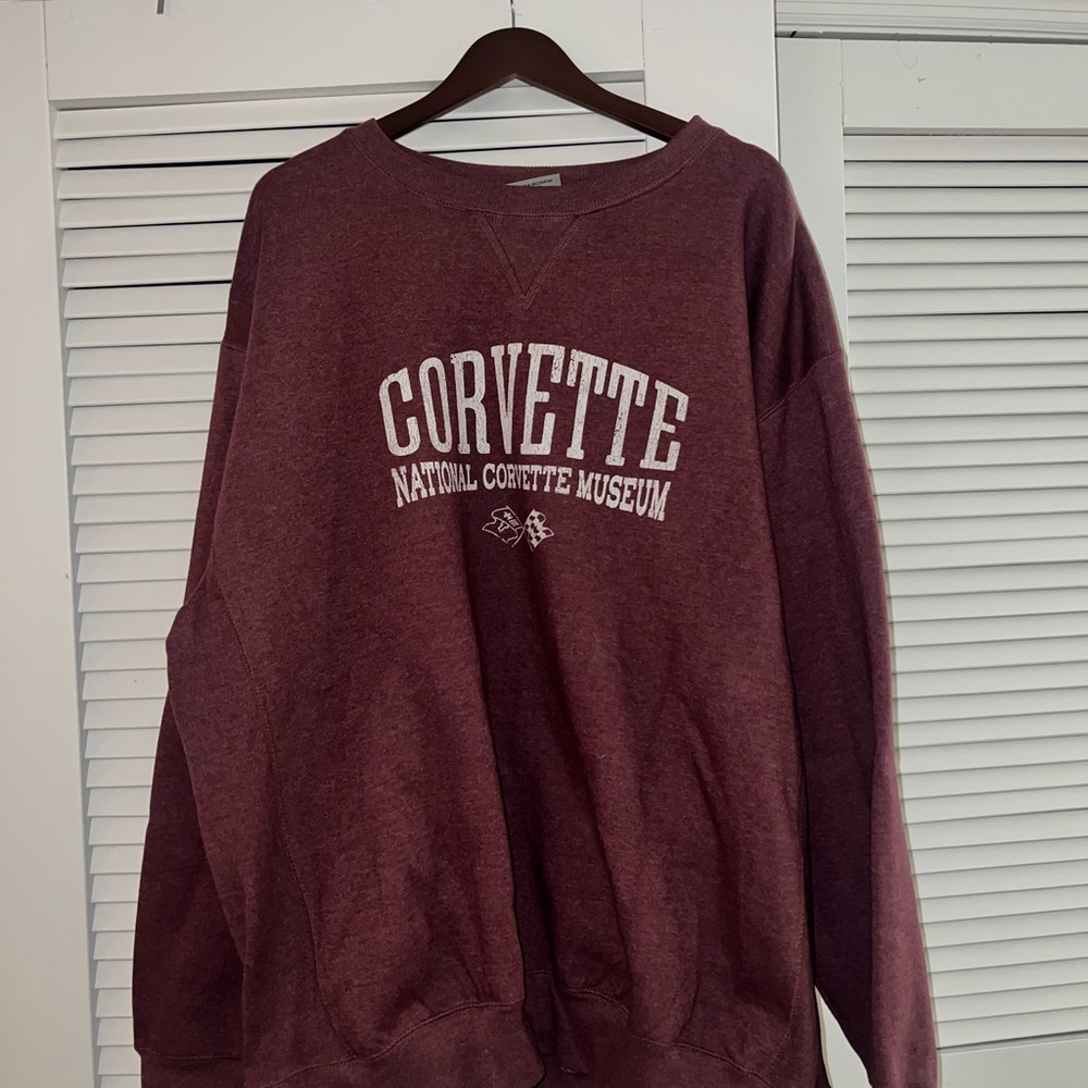 Corvette National Museum Burgundy Crewneck Sweater
